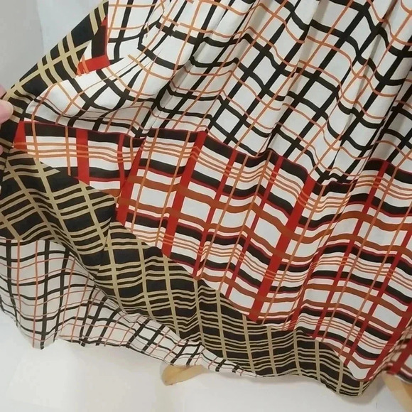 {Diana Gallesi} Italian Designer "Spicy Summer" Mixed Print Plaid Belted - Picture 8 of 14